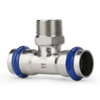 Прес-фітинг трійник із нержавіючої сталі НАР 22х3/4" ASG INOX 6555927 Прес-фітинг трійник із нержавіючої сталі НАР 22х3/4" ASG INOX 6555927