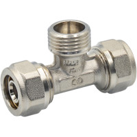 Фитинг обжимной Bonomi тройник НАР 16x1/2"x16мм (3933160416) Фитинг обжимной Bonomi тройник НАР 16x1/2"x16мм (3933160416)