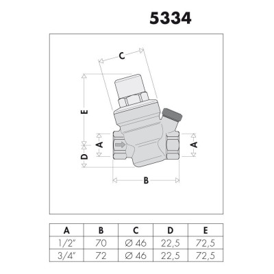 Редуктор тиску ВН 1/2" Caleffi 533441 Редуктор тиску ВН 1/2" Caleffi 533441