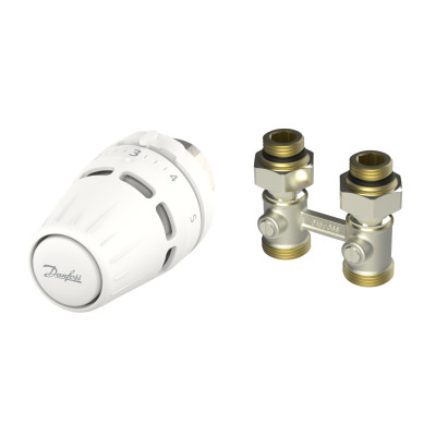 Комплект для радиатора с нижним подключением прямой M30x1.5 RLV-KB 1/2" Danfoss 015G5308 Комплект для радиатора с нижним подключением прямой M30x1.5 RLV-KB 1/2" Danfoss 015G5308