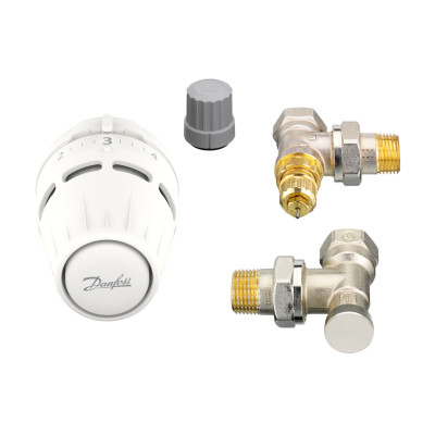 Комплект для радиатора с боковым подключением угловой RA+RA-FN+RLV-S 1/2" Danfoss 015G5301 Комплект для радиатора с боковым подключением угловой RA+RA-FN+RLV-S 1/2" Danfoss 015G5301