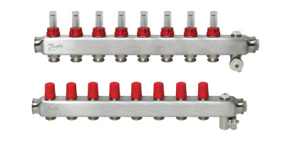 Коллектор 1"х8 выходов c расходомером SSM-8F 3/4" Danfoss 088U0758 Коллектор 1"х8 выходов c расходомером SSM-8F 3/4" Danfoss 088U0758