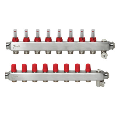 Коллектор 1"х8 выходов c расходомером SSM-8F 3/4" Danfoss 088U0758 Коллектор 1"х8 выходов c расходомером SSM-8F 3/4" Danfoss 088U0758
