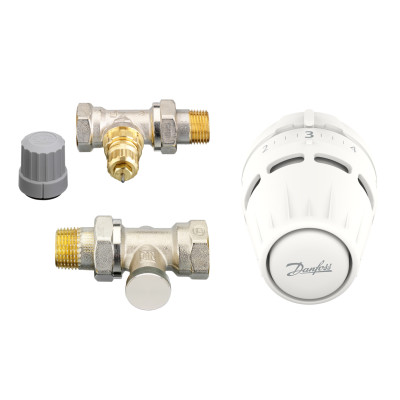 Комплект для радиатора с боковым подключением прямой RA+RA-FN+RLV-S 1/2" Danfoss 015G5302 Комплект для радиатора с боковым подключением прямой RA+RA-FN+RLV-S 1/2" Danfoss 015G5302