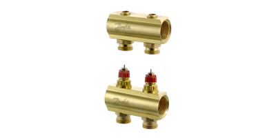 Колектор 1"х2 виходи без витратомірів FHF-2 3/4" Danfoss 088U0502 Колектор 1"х2 виходи без витратомірів FHF-2 3/4" Danfoss 088U0502