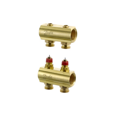 Колектор 1"х2 виходи без витратомірів FHF-2 3/4" Danfoss 088U0502