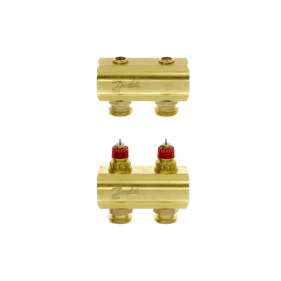 Колектор 1"х2 виходи без витратомірів FHF-2 3/4" Danfoss 088U0502 Колектор 1"х2 виходи без витратомірів FHF-2 3/4" Danfoss 088U0502