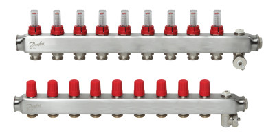 Коллектор 1"х9 выходов c расходомером SSM-9F 3/4" Danfoss 088U0759