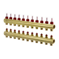 Колектор 1"х11 виходів з витратоміром FHF-11F 3/4" Danfoss 088U0531 Колектор 1"х11 виходів з витратоміром FHF-11F 3/4" Danfoss 088U0531