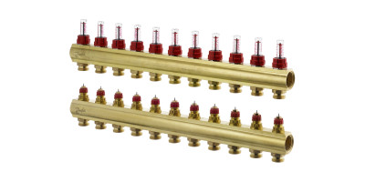 Колектор 1"х11 виходів з витратоміром FHF-11F 3/4" Danfoss 088U0531 Колектор 1"х11 виходів з витратоміром FHF-11F 3/4" Danfoss 088U0531