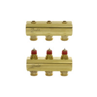 Колектор 1"х3 виходи без витратомірів FHF-3 3/4" Danfoss 088U0503 Колектор 1"х3 виходи без витратомірів FHF-3 3/4" Danfoss 088U0503