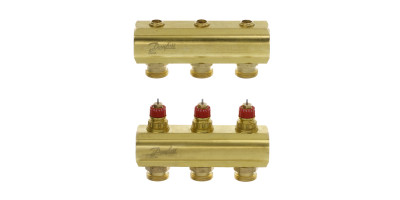 Колектор 1"х3 виходи без витратомірів FHF-3 3/4" Danfoss 088U0503 Колектор 1"х3 виходи без витратомірів FHF-3 3/4" Danfoss 088U0503