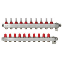 Колектор 1"х10 виходів з витратоміром SSM-10F 3/4" Danfoss 088U0760