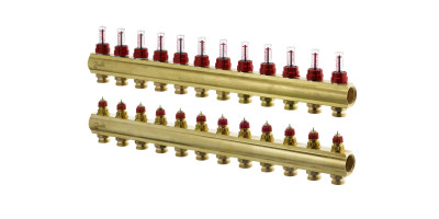 Коллектор 1"х12 выходов c расходомером FHF-12F 3/4" Danfoss 088U0532 Коллектор 1"х12 выходов c расходомером FHF-12F 3/4" Danfoss 088U0532