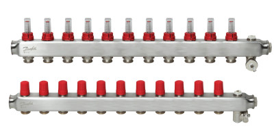 Колектор 1"х11 виходів з витратоміром SSM-11F 3/4" Danfoss 088U0761 Колектор 1"х11 виходів з витратоміром SSM-11F 3/4" Danfoss 088U0761