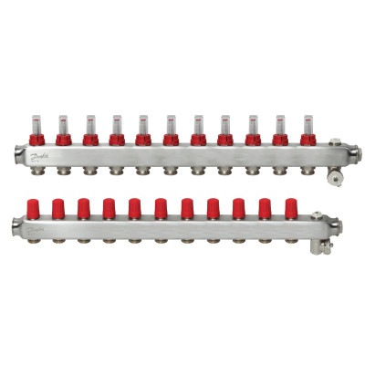 Колектор 1"х11 виходів з витратоміром SSM-11F 3/4" Danfoss 088U0761
