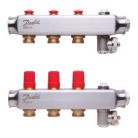 Колектор 1"х3 виходи без витратомірів SSM-3 з термоклапанами 3/4" Danfoss 088U0803 Колектор 1"х3 виходи без витратомірів SSM-3 з термоклапанами 3/4" Danfoss 088U0803