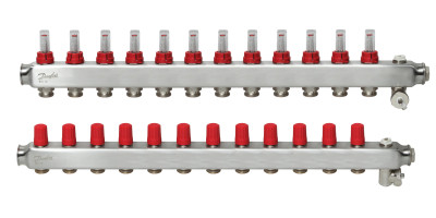Коллектор 1"х12 выходов c расходомером SSM-12F 3/4" Danfoss 088U0762 Коллектор 1"х12 выходов c расходомером SSM-12F 3/4" Danfoss 088U0762