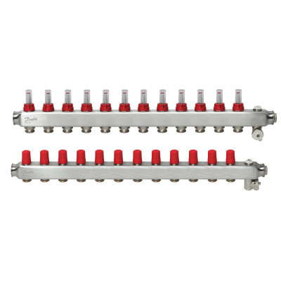 Коллектор 1"х12 выходов c расходомером SSM-12F 3/4" Danfoss 088U0762