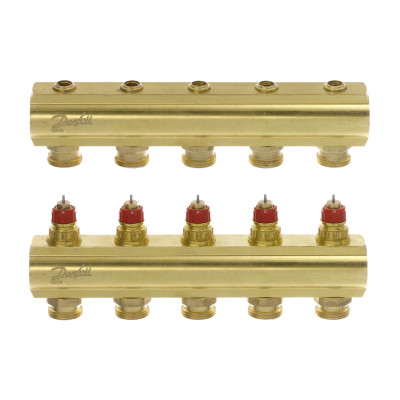 Колектор 1"х5 виходів без витратомірів FHF-5 3/4" Danfoss 088U0505