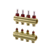 Коллектор 1"х4 выхода c расходомером FHF-4F 3/4" Danfoss 088U0524 Коллектор 1"х4 выхода c расходомером FHF-4F 3/4" Danfoss 088U0524