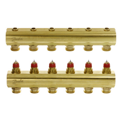 Колектор 1"х6 виходів без витратомірів FHF - 6 3/4" Danfoss 088U0506