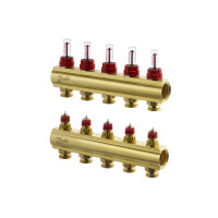 Колектор 1"х5 виходів з витратоміром FHF-5F 3/4" Danfoss 088U0525 Колектор 1"х5 виходів з витратоміром FHF-5F 3/4" Danfoss 088U0525