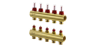 Коллектор 1"х5 выходов c расходомером FHF-5F 3/4" Danfoss 088U0525 Коллектор 1"х5 выходов c расходомером FHF-5F 3/4" Danfoss 088U0525