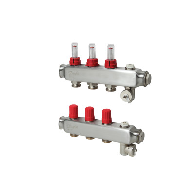 Колектор 1"х3 виходи з витратоміром SSM-3F 3/4" Danfoss 088U0753 Колектор 1"х3 виходи з витратоміром SSM-3F 3/4" Danfoss 088U0753
