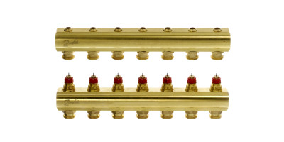 Колектор 1"х7 виходів без витратомірів FHF-7 3/4" Danfoss 088U0507 Колектор 1"х7 виходів без витратомірів FHF-7 3/4" Danfoss 088U0507