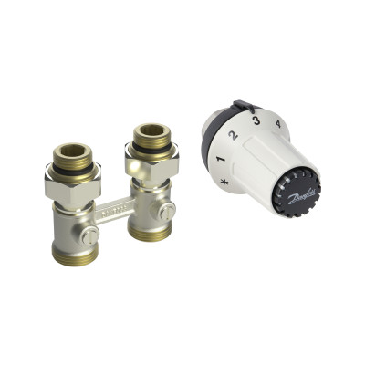 Комплект для радіатора з нижнім підключенням прямий RAS-CK+RLV-KS 1/2" Danfoss 013G5275