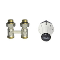 Комплект для радіатора з нижнім підключенням прямий RAS-CK+RLV-KS 1/2" Danfoss 013G5275