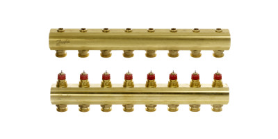 Колектор 1"х8 виходів без витратомірів FHF-8 3/4" Danfoss 088U0508 Колектор 1"х8 виходів без витратомірів FHF-8 3/4" Danfoss 088U0508