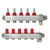 Колектор 1"х5 виходів з витратоміром SSM-5F 3/4" Danfoss 088U0755 Колектор 1"х5 виходів з витратоміром SSM-5F 3/4" Danfoss 088U0755