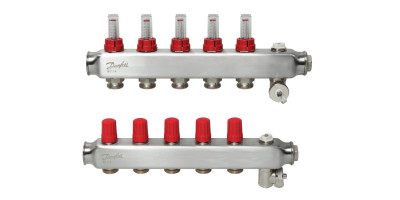 Коллектор 1"х5 выходов c расходомером SSM-5F 3/4" Danfoss 088U0755 Коллектор 1"х5 выходов c расходомером SSM-5F 3/4" Danfoss 088U0755