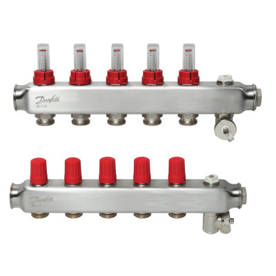Коллектор 1"х5 выходов c расходомером SSM-5F 3/4" Danfoss 088U0755