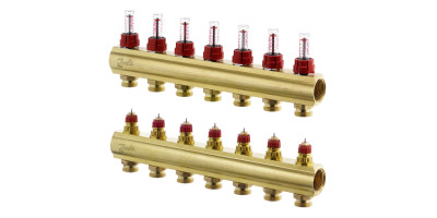 Коллектор 1"х7 выходов c расходомером FHF-7F 3/4" Danfoss 088U0527 Коллектор 1"х7 выходов c расходомером FHF-7F 3/4" Danfoss 088U0527