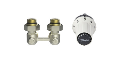 Комплект для радіатора з нижнім підключенням кутовий RAS-CK+RLV-KS 1/2" Danfoss 013G5276