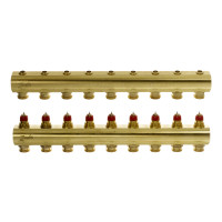 Коллектор 1"х9 выходов без расходомеров FHF-9 3/4" Danfoss 088U0509 Коллектор 1"х9 выходов без расходомеров FHF-9 3/4" Danfoss 088U0509