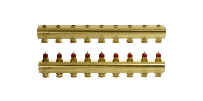 Колектор 1"х9 виходів без витратомірів FHF-9 3/4" Danfoss 088U0509 Колектор 1"х9 виходів без витратомірів FHF-9 3/4" Danfoss 088U0509