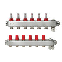 Коллектор 1"х6 выходов c расходомером SSM-6F 3/4" Danfoss 088U0756 Коллектор 1"х6 выходов c расходомером SSM-6F 3/4" Danfoss 088U0756
