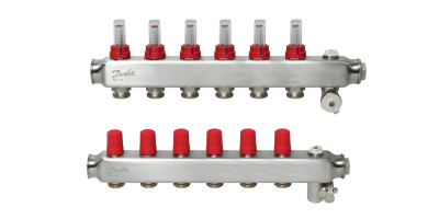 Коллектор 1"х6 выходов c расходомером SSM-6F 3/4" Danfoss 088U0756