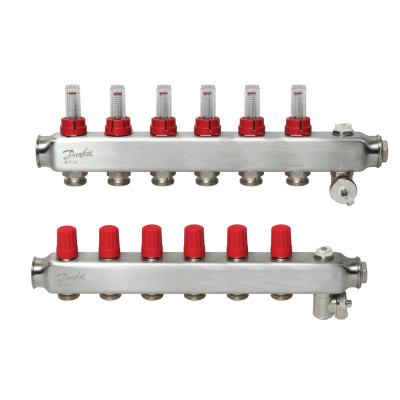 Коллектор 1"х6 выходов c расходомером SSM-6F 3/4" Danfoss 088U0756 Коллектор 1"х6 выходов c расходомером SSM-6F 3/4" Danfoss 088U0756