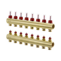 Колектор 1"х8 виходів з витратоміром FHF-8F 3/4" Danfoss 088U0528 Колектор 1"х8 виходів з витратоміром FHF-8F 3/4" Danfoss 088U0528