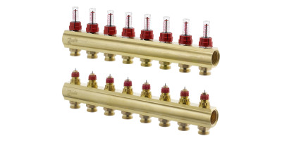 Коллектор 1"х8 выходов c расходомером FHF-8F 3/4" Danfoss 088U0528 Коллектор 1"х8 выходов c расходомером FHF-8F 3/4" Danfoss 088U0528