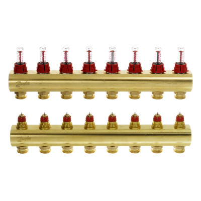 Коллектор 1"х8 выходов c расходомером FHF-8F 3/4" Danfoss 088U0528 Коллектор 1"х8 выходов c расходомером FHF-8F 3/4" Danfoss 088U0528