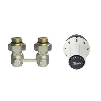 Комплект для радиатора с нижним подключением угловой RAS-C+RLV-KB 1/2" Danfoss 013G5278 Комплект для радиатора с нижним подключением угловой RAS-C+RLV-KB 1/2" Danfoss 013G5278