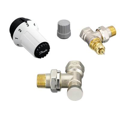 Комплект для радиатора с боковым подключением угловой RA-FN+RAS-C+RLV-S 1/2" Danfoss 013G5253 Комплект для радиатора с боковым подключением угловой RA-FN+RAS-C+RLV-S 1/2" Danfoss 013G5253