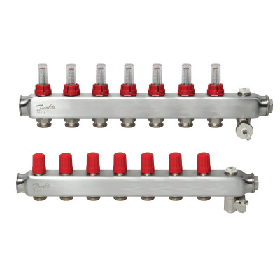 Коллектор 1"х7 выходов c расходомером SSM-7F 3/4" Danfoss 088U0757 Коллектор 1"х7 выходов c расходомером SSM-7F 3/4" Danfoss 088U0757