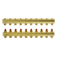 Колектор 1"х10 виходів без витратомірів FHF-10 3/4" Danfoss 088U0510 Колектор 1"х10 виходів без витратомірів FHF-10 3/4" Danfoss 088U0510